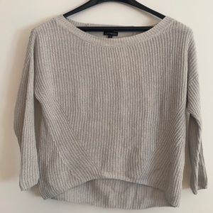 Light Gray Express cropped lightweight sweater